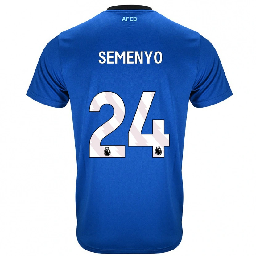 Danxen Hombre Camiseta Antoine Semenyo #24 Azul Negro 2ª Equipación 2025/26 La Camisa