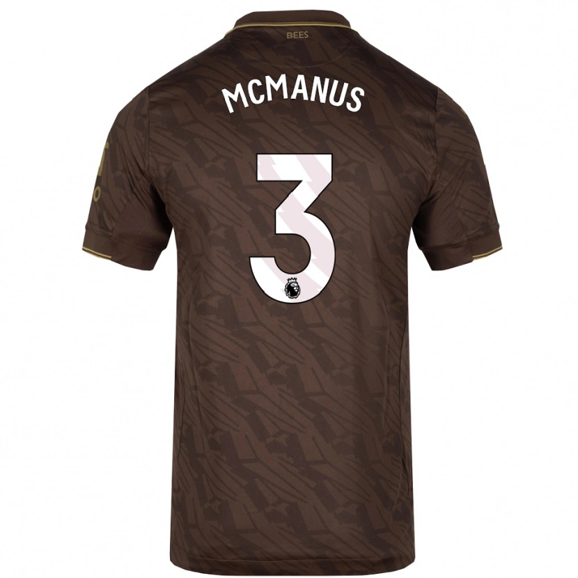 Danxen Hombre Camiseta Conor Mcmanus #3 Marrón Oro 2ª Equipación 2025/26 La Camisa