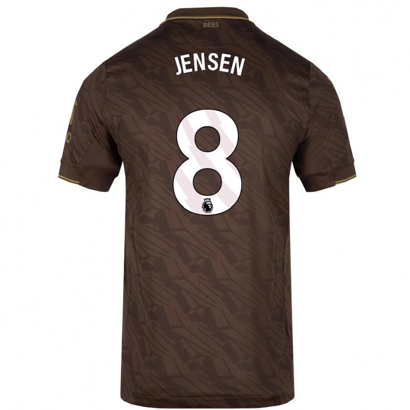 Danxen Hombre Camiseta Mathias Jensen #8 Marrón Oro 2ª Equipación 2025/26 La Camisa