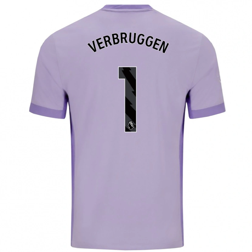 Danxen Hombre Camiseta Bart Verbruggen #1 Morado Taro Blanco 2ª Equipación 2025/26 La Camisa
