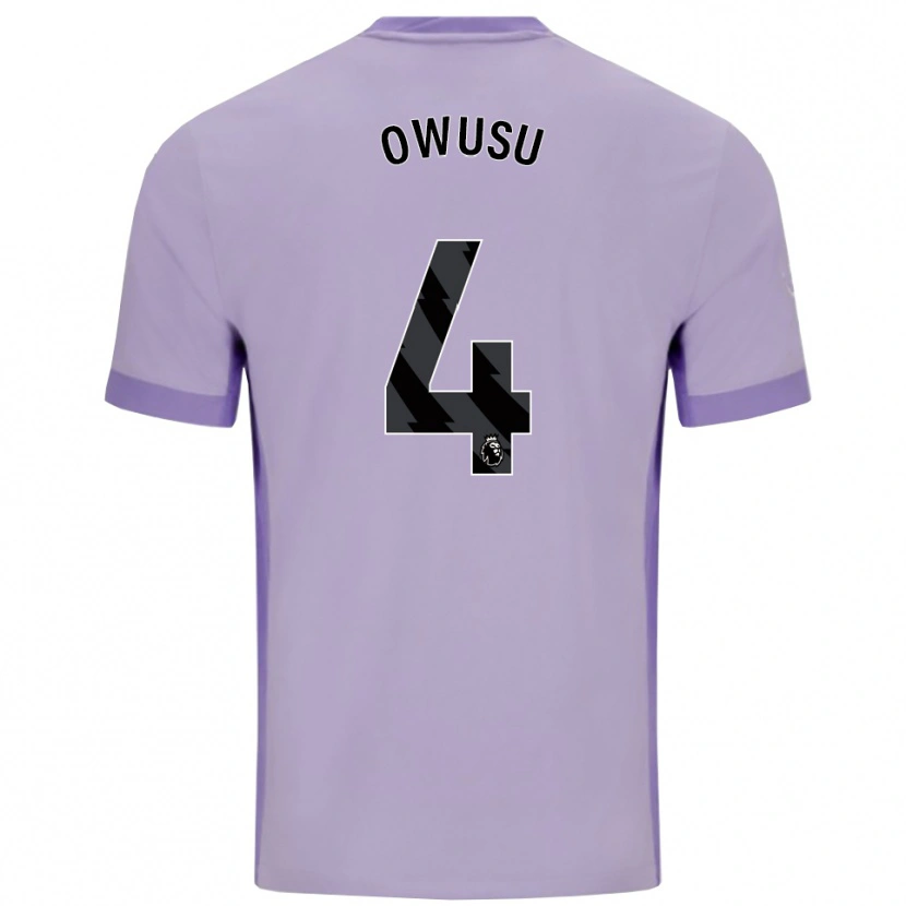 Danxen Hombre Camiseta Yussif Owusu #4 Morado Taro Blanco 2ª Equipación 2025/26 La Camisa
