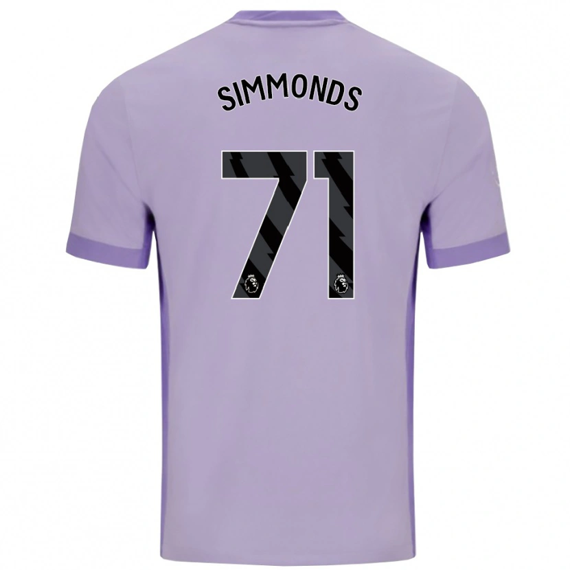 Danxen Hombre Camiseta Freddie Simmonds #71 Morado Taro Blanco 2ª Equipación 2025/26 La Camisa