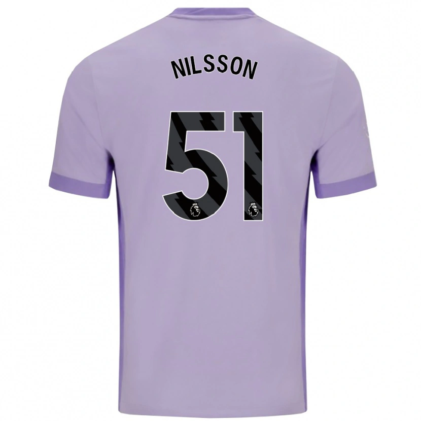 Danxen Hombre Camiseta Casper Nilsson #51 Morado Taro Blanco 2ª Equipación 2025/26 La Camisa