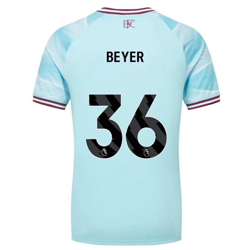 Danxen Hombre Camiseta Jordan Beyer #36 Celeste Borgoña 2ª Equipación 2025/26 La Camisa