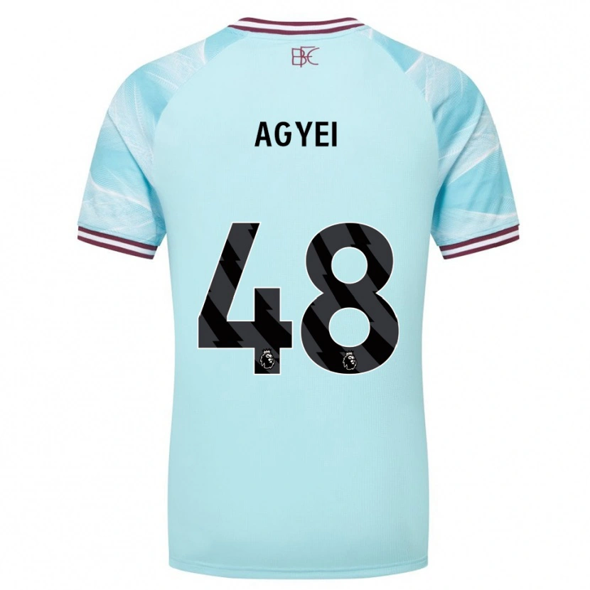Danxen Hombre Camiseta Enock Agyei #48 Celeste Borgoña 2ª Equipación 2025/26 La Camisa