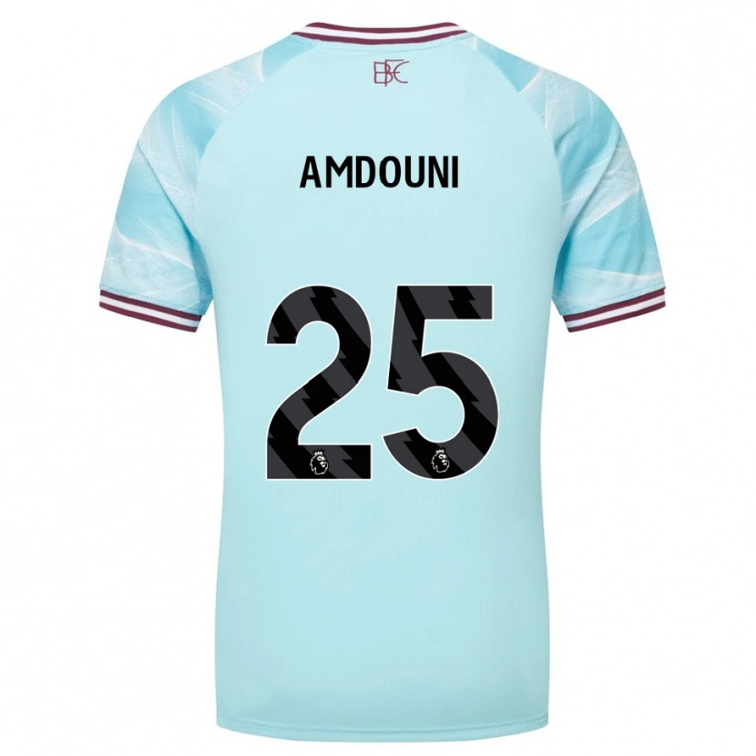 Danxen Hombre Camiseta Zeki Amdouni #25 Celeste Borgoña 2ª Equipación 2025/26 La Camisa