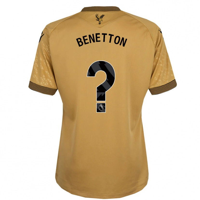Danxen Hombre Camiseta Lucca Benetton #0 Oro Negro 2ª Equipación 2025/26 La Camisa