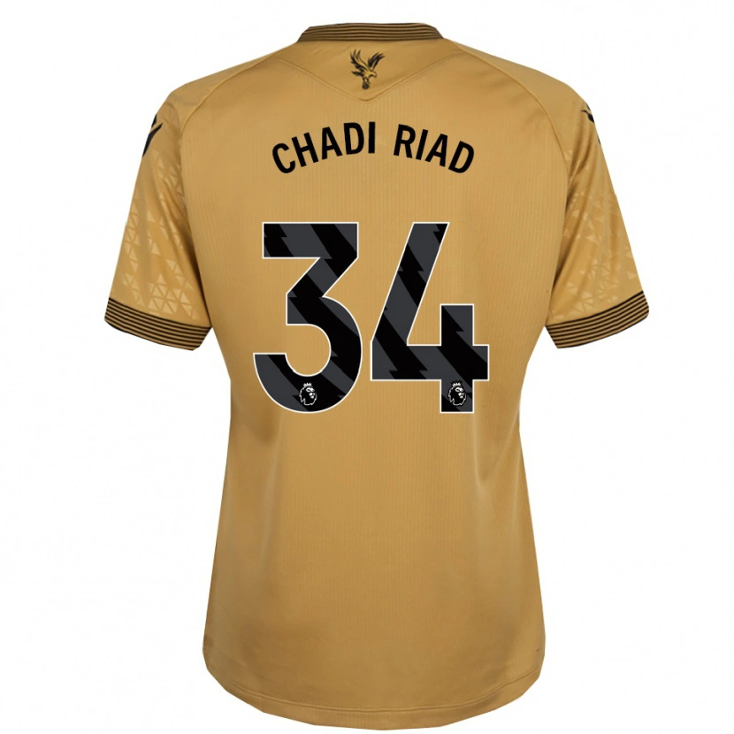 Danxen Hombre Camiseta Chadi Riad #34 Oro Negro 2ª Equipación 2025/26 La Camisa