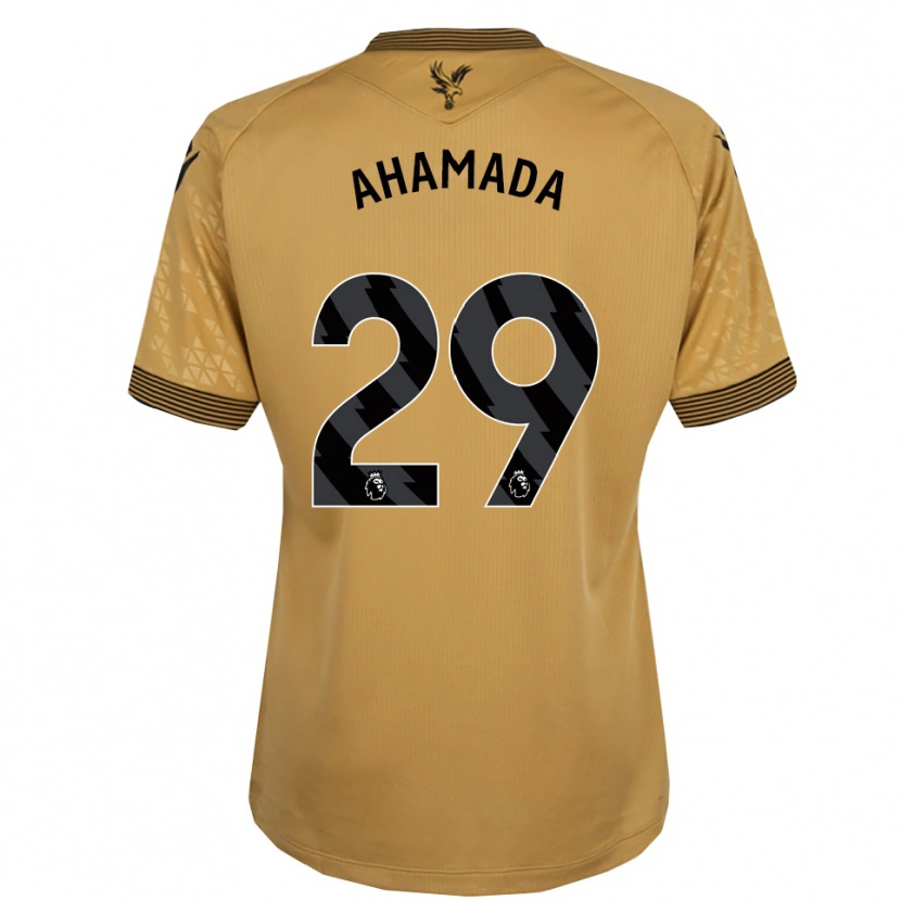 Danxen Hombre Camiseta Naouirou Ahamada #29 Oro Negro 2ª Equipación 2025/26 La Camisa
