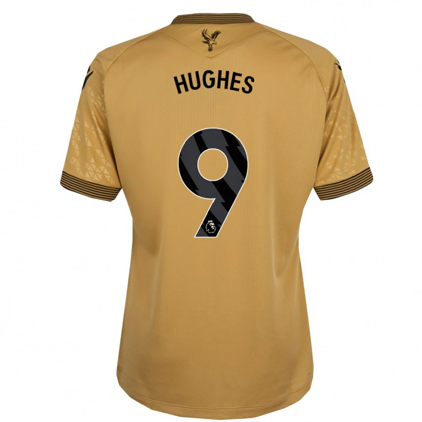 Danxen Hombre Camiseta Elise Hughes #9 Oro Negro 2ª Equipación 2025/26 La Camisa