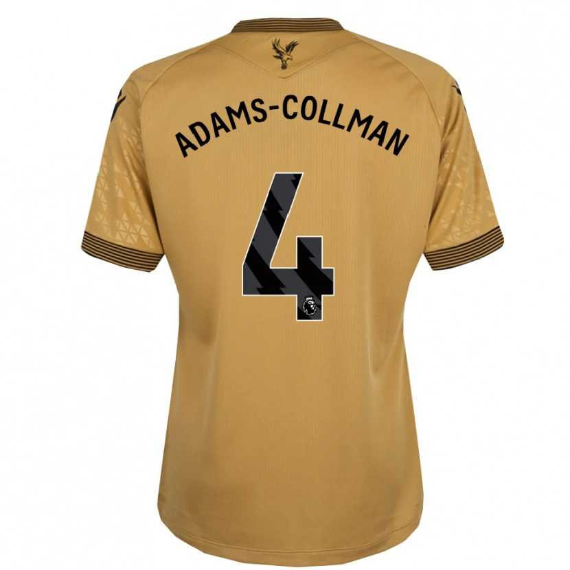 Danxen Hombre Camiseta Kai-Reece Adams-Collman #4 Oro Negro 2ª Equipación 2025/26 La Camisa