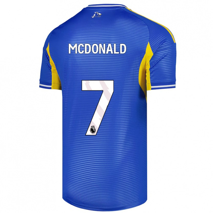 Danxen Hombre Camiseta Josh Mcdonald #7 Azul Amarillo 2ª Equipación 2025/26 La Camisa