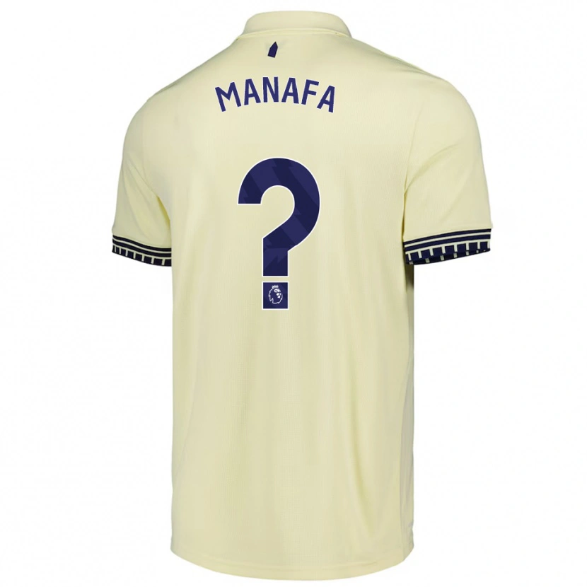 Danxen Hombre Camiseta Saja Manafa #0 Blanco Roto Negro 2ª Equipación 2025/26 La Camisa