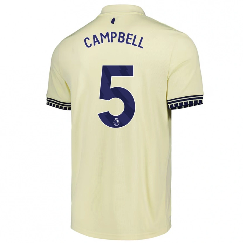 Danxen Hombre Camiseta Elijah Campbell #5 Blanco Roto Negro 2ª Equipación 2025/26 La Camisa