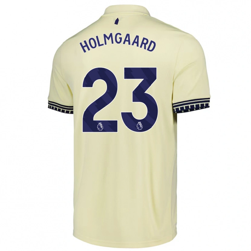 Danxen Hombre Camiseta Sara Holmgaard #23 Blanco Roto Negro 2ª Equipación 2025/26 La Camisa