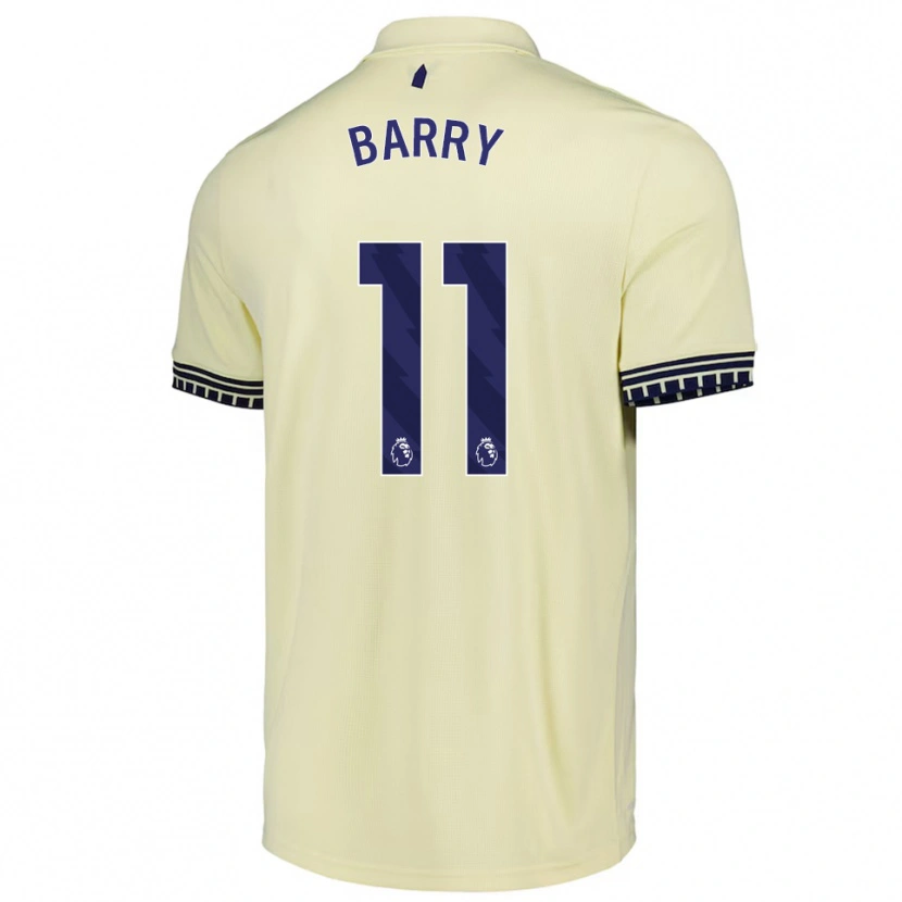 Danxen Hombre Camiseta Thierno Barry #11 Blanco Roto Negro 2ª Equipación 2025/26 La Camisa