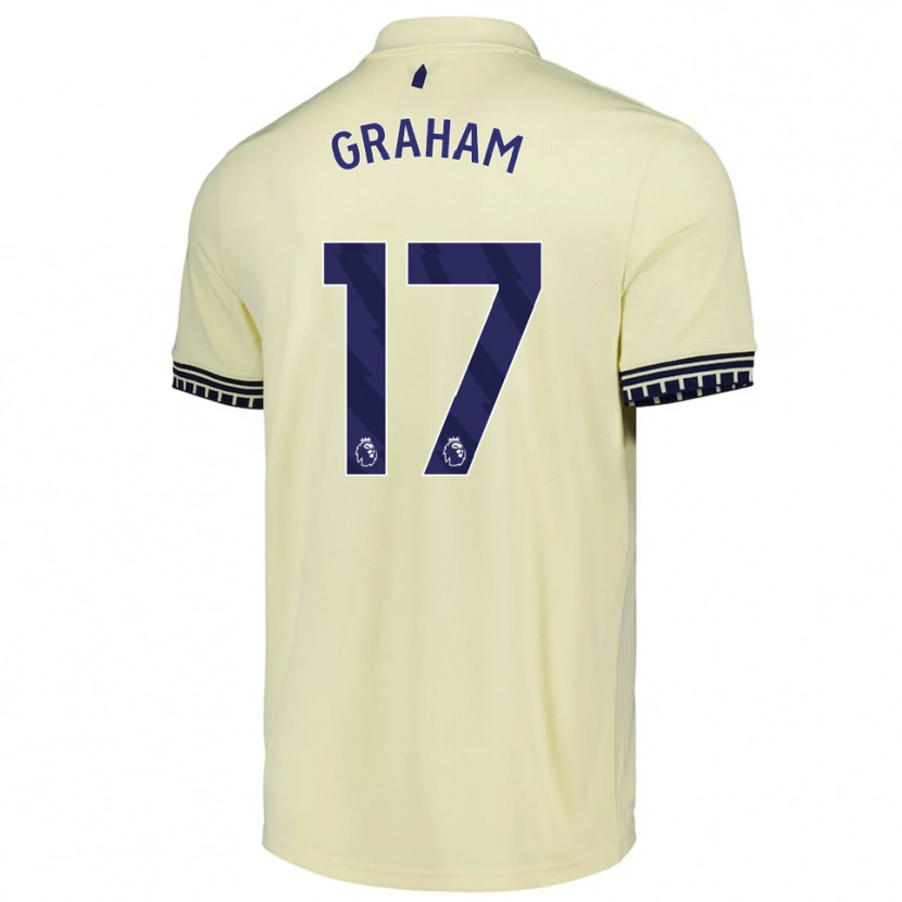 Danxen Hombre Camiseta Lucy Graham #17 Blanco Roto Negro 2ª Equipación 2025/26 La Camisa