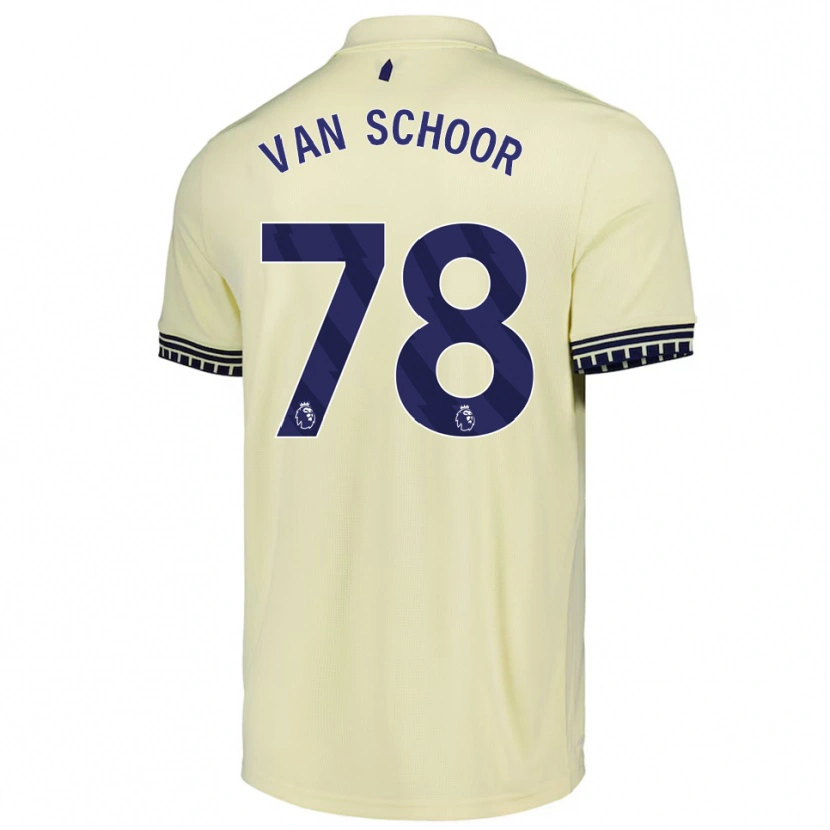 Danxen Hombre Camiseta Joshua Van Schoor #78 Blanco Roto Negro 2ª Equipación 2025/26 La Camisa
