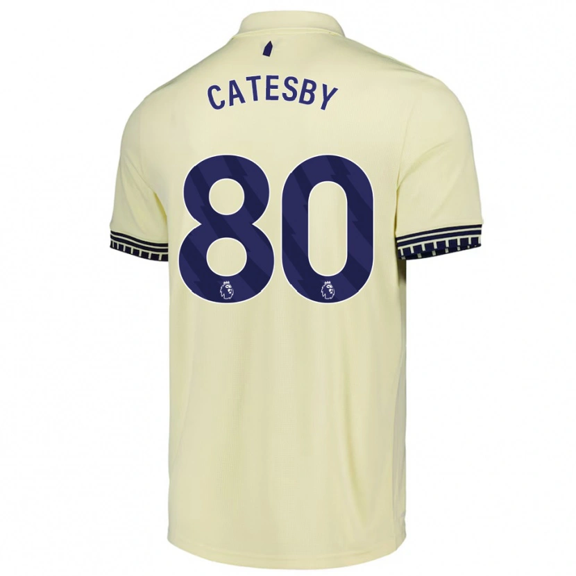 Danxen Hombre Camiseta Joel Catesby #80 Blanco Roto Negro 2ª Equipación 2025/26 La Camisa