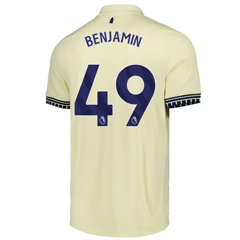 Danxen Hombre Camiseta Omari Benjamin #49 Blanco Roto Negro 2ª Equipación 2025/26 La Camisa