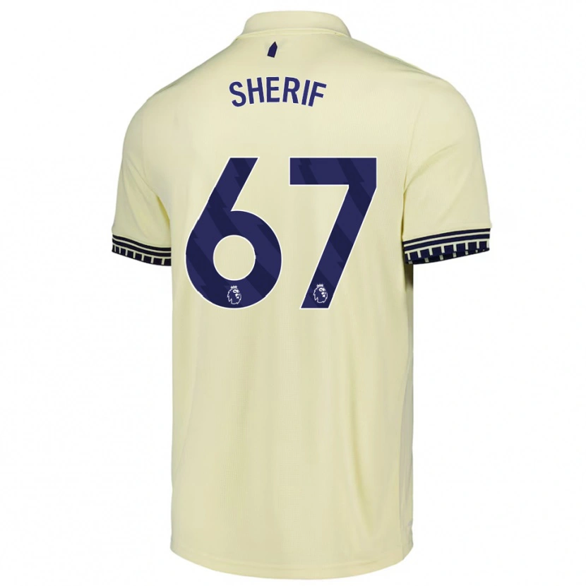 Danxen Hombre Camiseta Martin Sherif #67 Blanco Roto Negro 2ª Equipación 2025/26 La Camisa