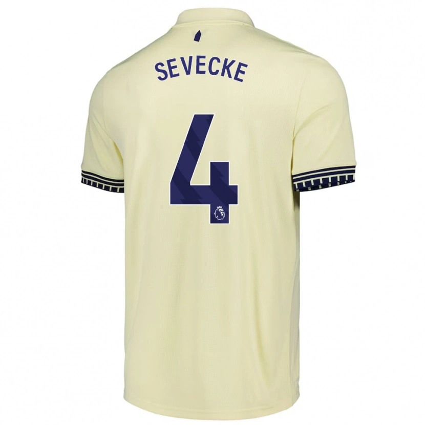 Danxen Hombre Camiseta Rikke Sevecke #4 Blanco Roto Negro 2ª Equipación 2025/26 La Camisa