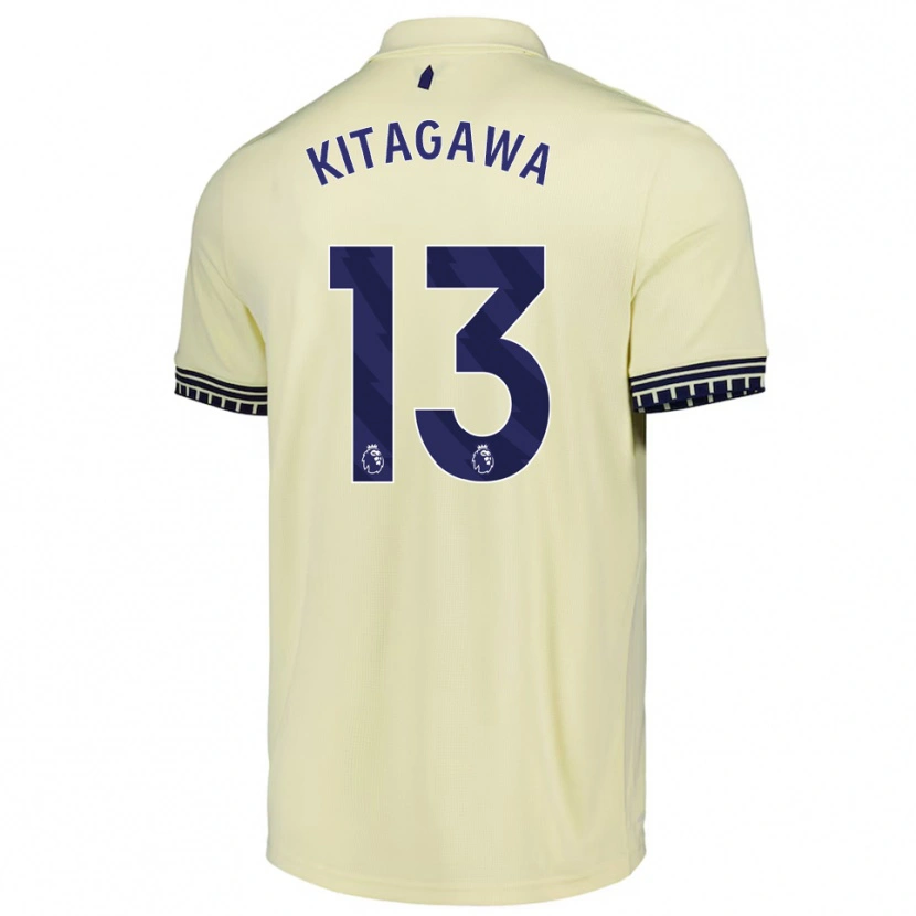 Danxen Hombre Camiseta Hikaru Kitagawa #13 Blanco Roto Negro 2ª Equipación 2025/26 La Camisa