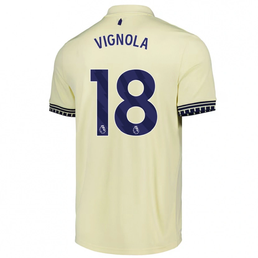 Danxen Hombre Camiseta Ornella Vignola #18 Blanco Roto Negro 2ª Equipación 2025/26 La Camisa