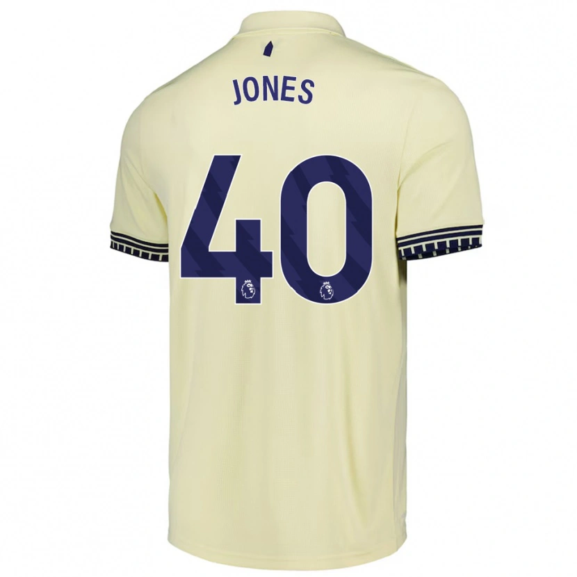 Danxen Hombre Camiseta Ellie Jones #40 Blanco Roto Negro 2ª Equipación 2025/26 La Camisa