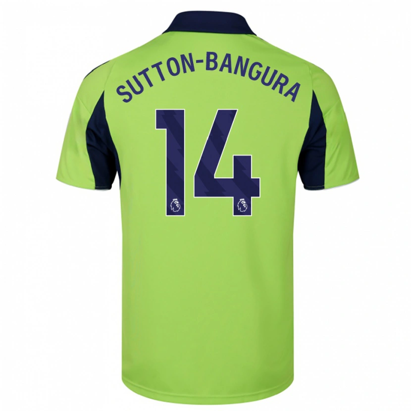 Danxen Hombre Camiseta William Sutton-Bangura #14 Verde Marino Blanco 2ª Equipación 2025/26 La Camisa