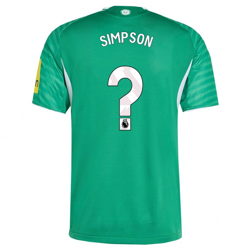Danxen Hombre Camiseta James Simpson #0 Verde Blanco 2ª Equipación 2025/26 La Camisa
