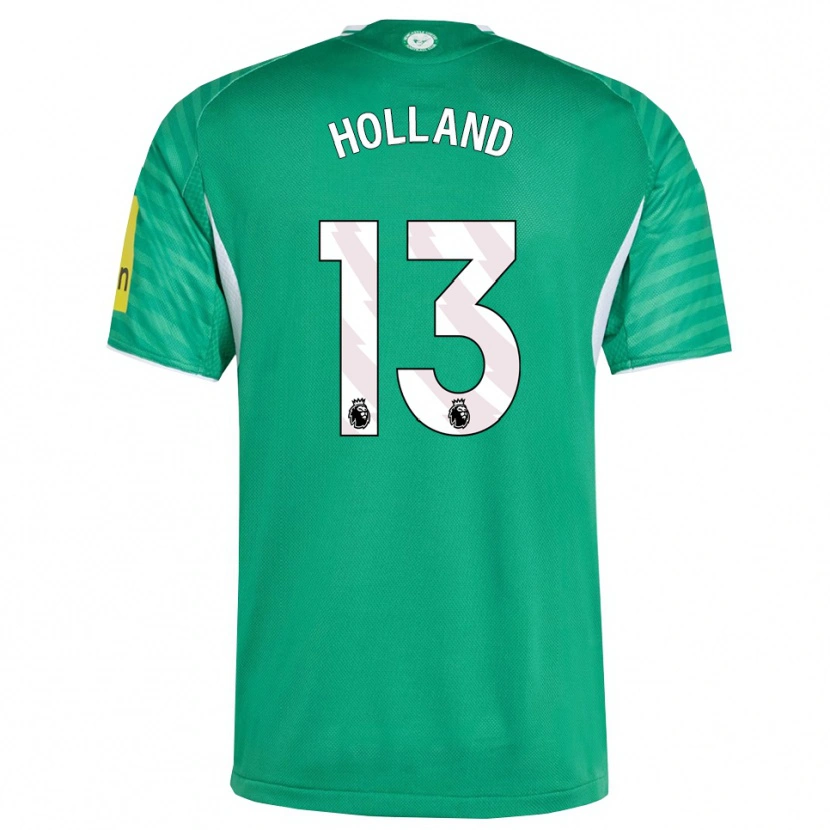Danxen Hombre Camiseta Oliver Holland #13 Verde Blanco 2ª Equipación 2025/26 La Camisa