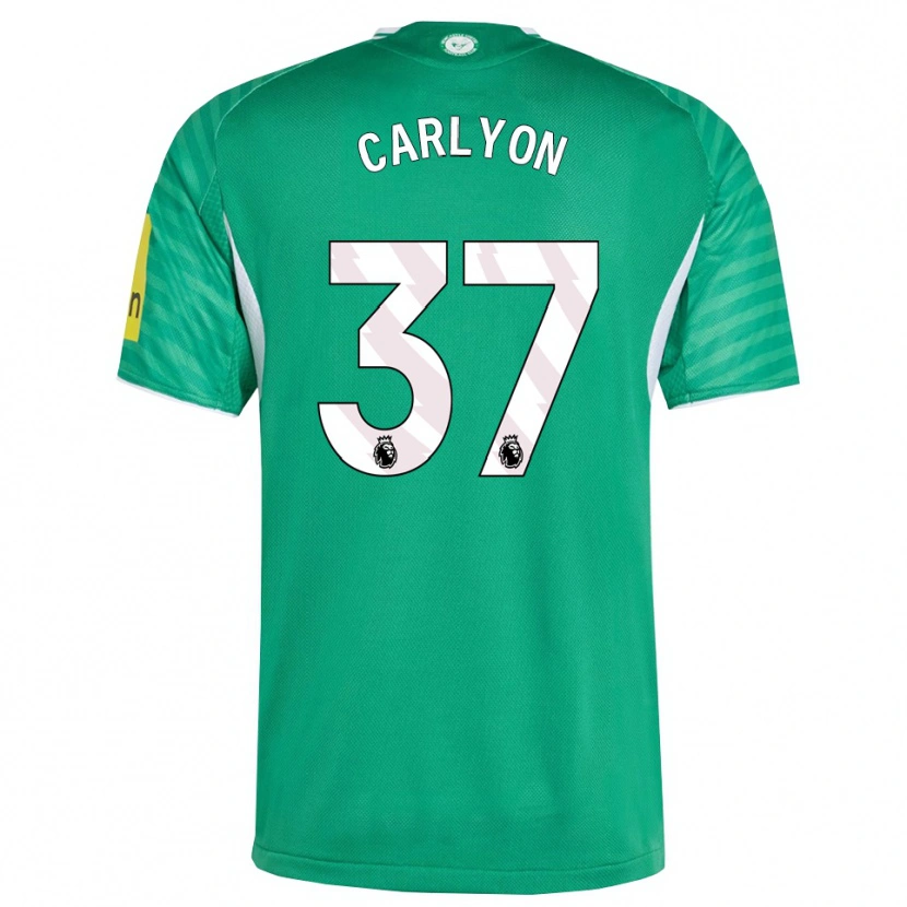 Danxen Hombre Camiseta Nathan Carlyon #37 Verde Blanco 2ª Equipación 2025/26 La Camisa
