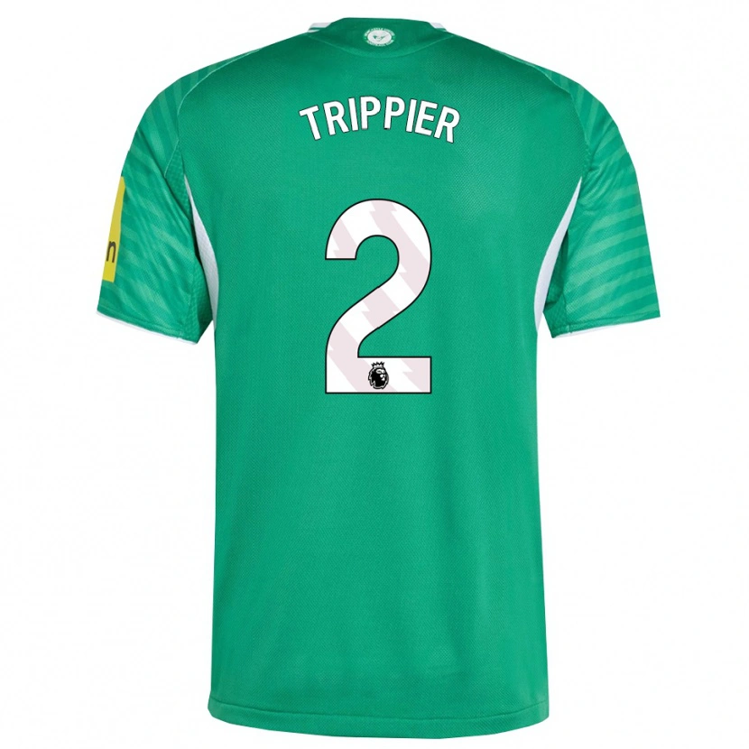 Danxen Hombre Camiseta Kieran Trippier #2 Verde Blanco 2ª Equipación 2025/26 La Camisa