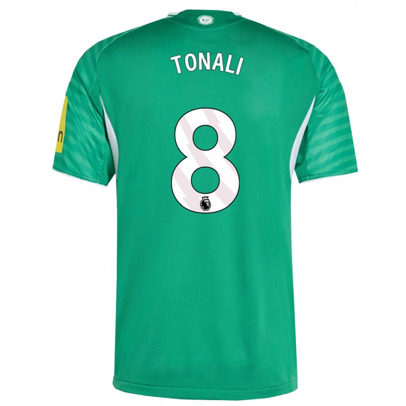 Danxen Hombre Camiseta Sandro Tonali #8 Verde Blanco 2ª Equipación 2025/26 La Camisa