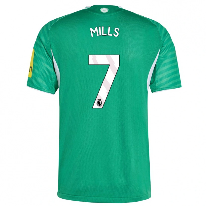 Danxen Hombre Camiseta Michael Mills #7 Verde Blanco 2ª Equipación 2025/26 La Camisa