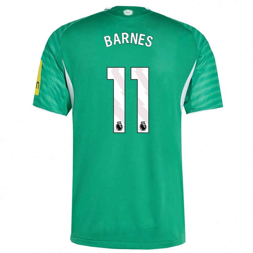 Danxen Hombre Camiseta Harvey Barnes #11 Verde Blanco 2ª Equipación 2025/26 La Camisa