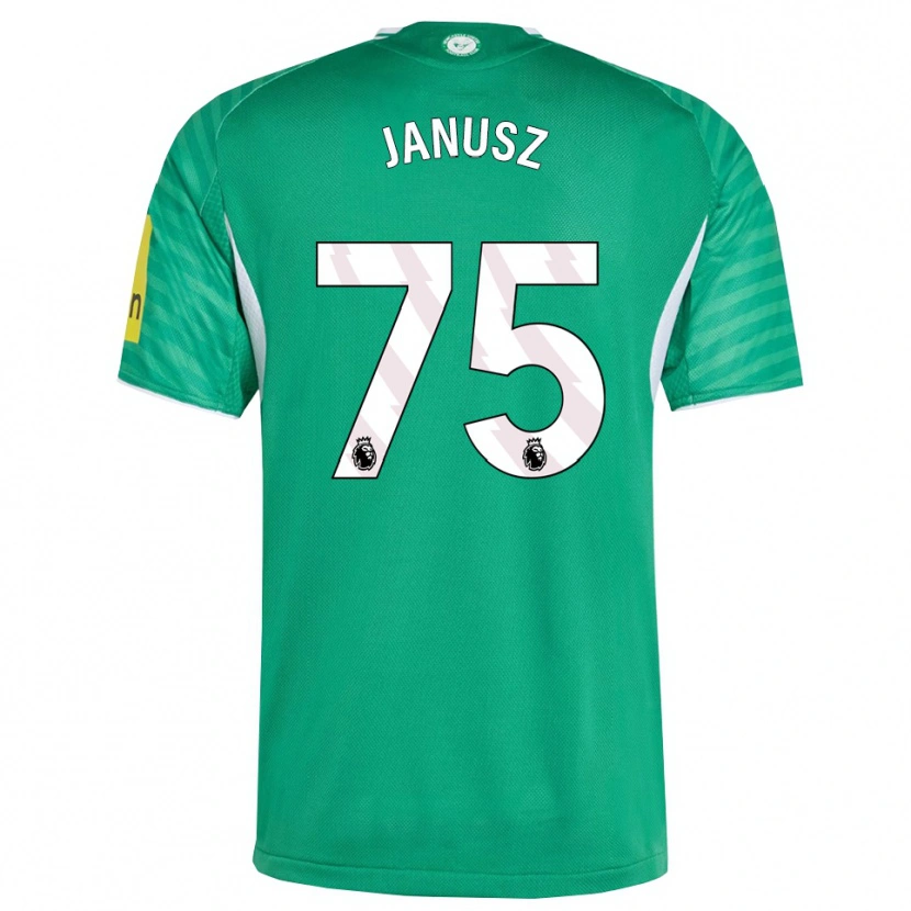 Danxen Hombre Camiseta Adrian Janusz #75 Verde Blanco 2ª Equipación 2025/26 La Camisa