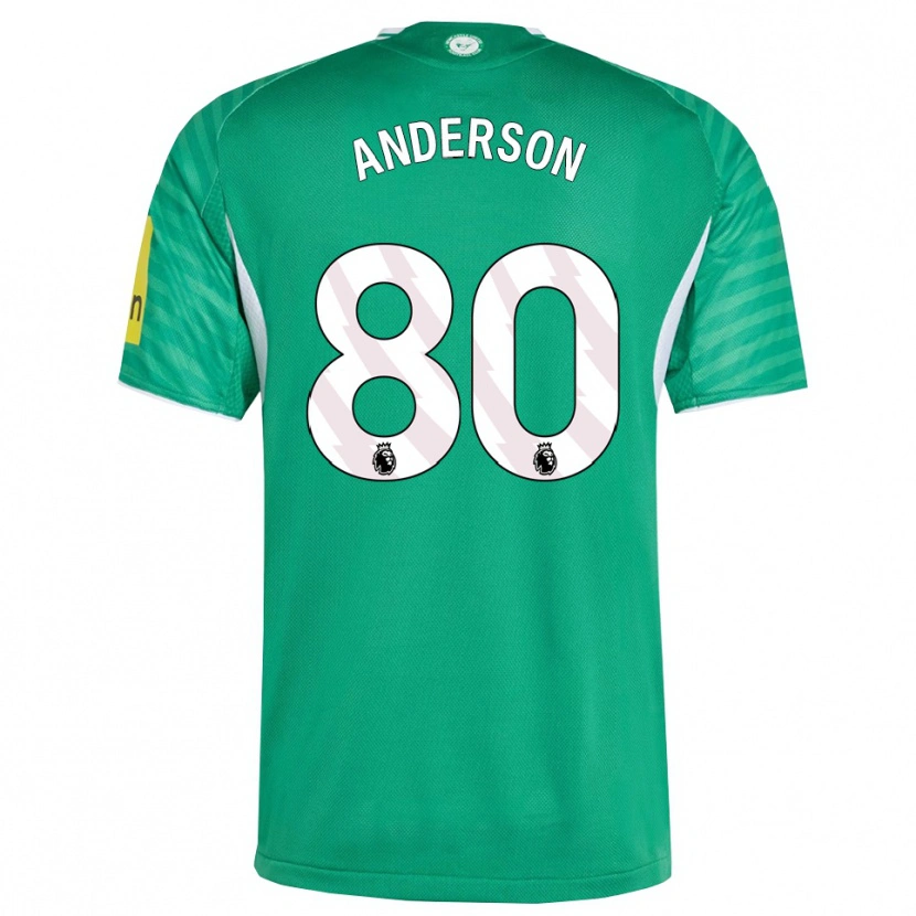Danxen Hombre Camiseta Will Anderson #80 Verde Blanco 2ª Equipación 2025/26 La Camisa
