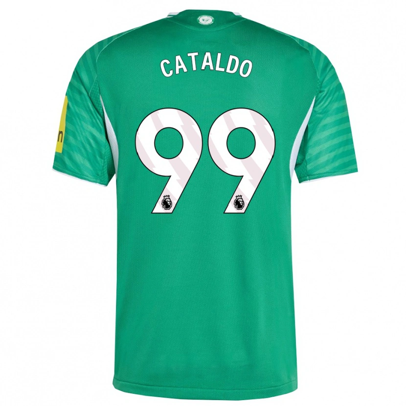 Danxen Hombre Camiseta Lia Cataldo #99 Verde Blanco 2ª Equipación 2025/26 La Camisa