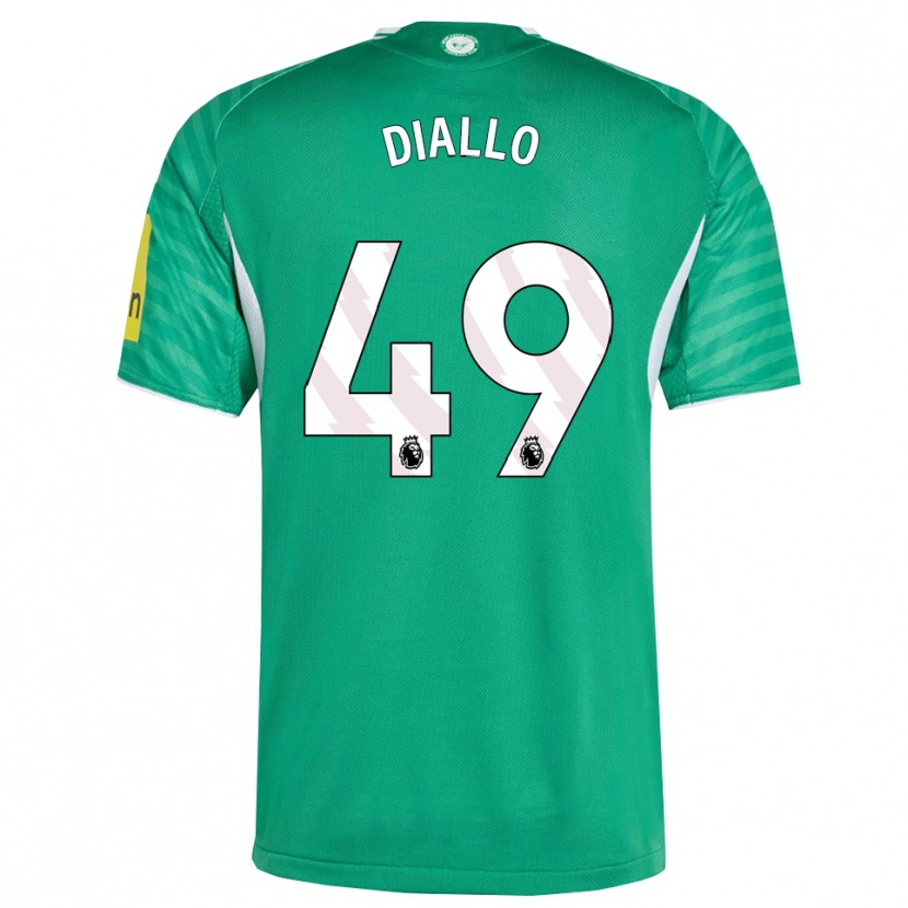 Danxen Hombre Camiseta Amadou Diallo #49 Verde Blanco 2ª Equipación 2025/26 La Camisa