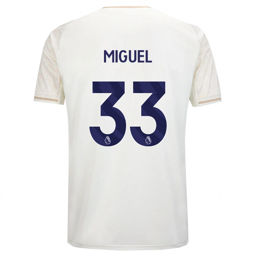 Danxen Hombre Camiseta Carlos Miguel #33 Blanco Roto Negro 2ª Equipación 2025/26 La Camisa