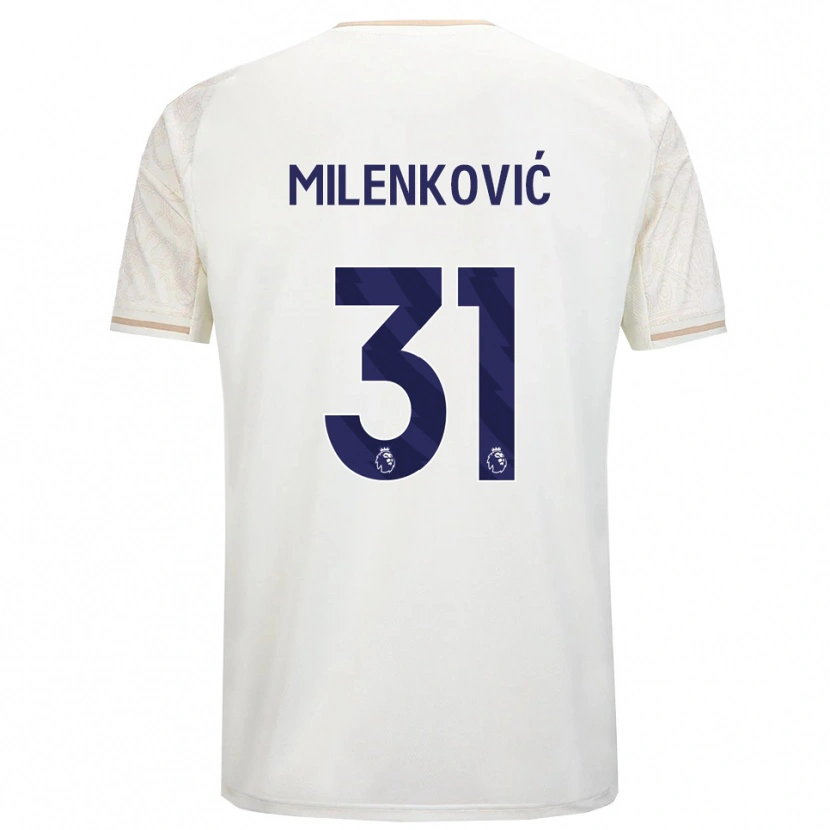 Danxen Hombre Camiseta Nikola Milenković #31 Blanco Roto Negro 2ª Equipación 2025/26 La Camisa