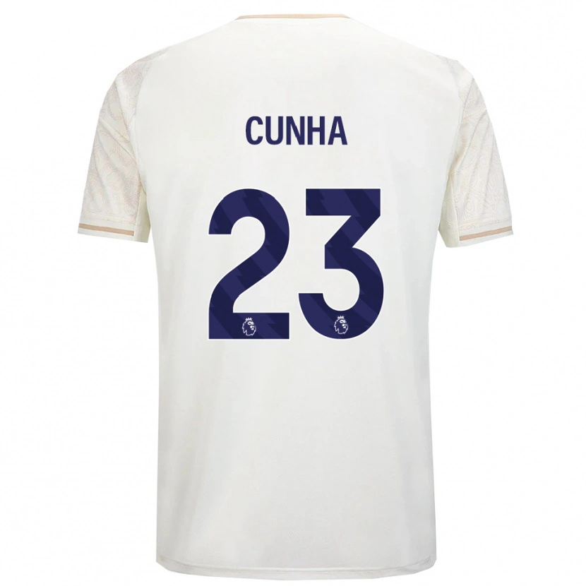Danxen Hombre Camiseta Jair Cunha #23 Blanco Roto Negro 2ª Equipación 2025/26 La Camisa
