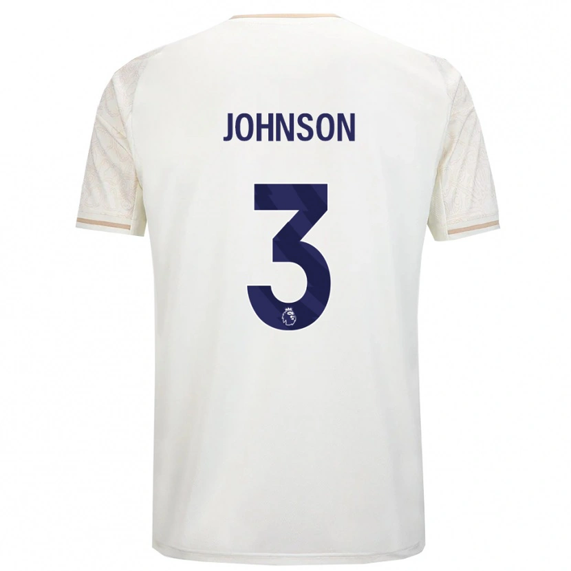 Danxen Hombre Camiseta Nat Johnson #3 Blanco Roto Negro 2ª Equipación 2025/26 La Camisa