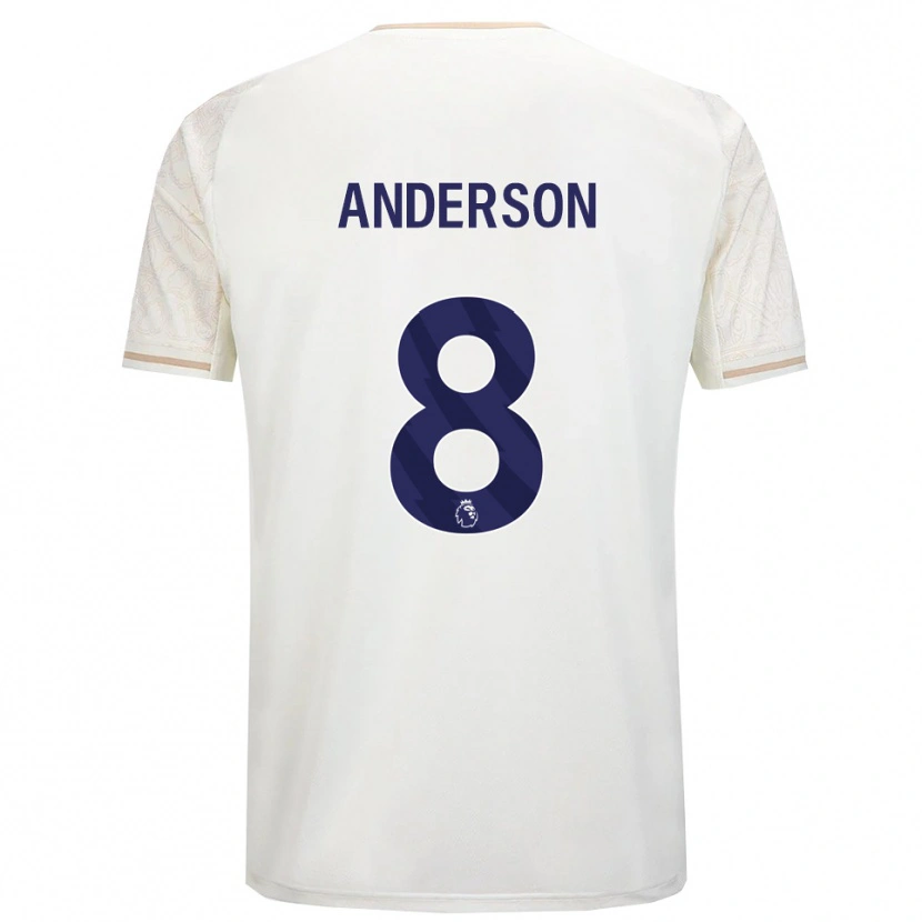 Danxen Hombre Camiseta Elliot Anderson #8 Blanco Roto Negro 2ª Equipación 2025/26 La Camisa