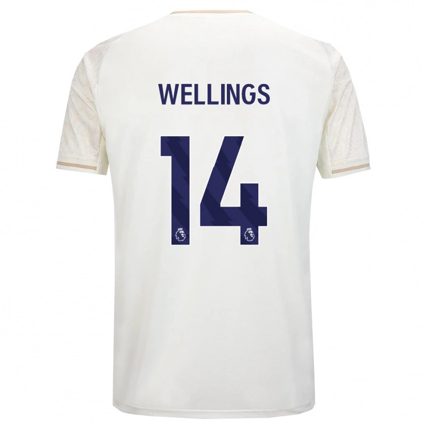 Danxen Hombre Camiseta Charlie Wellings #14 Blanco Roto Negro 2ª Equipación 2025/26 La Camisa