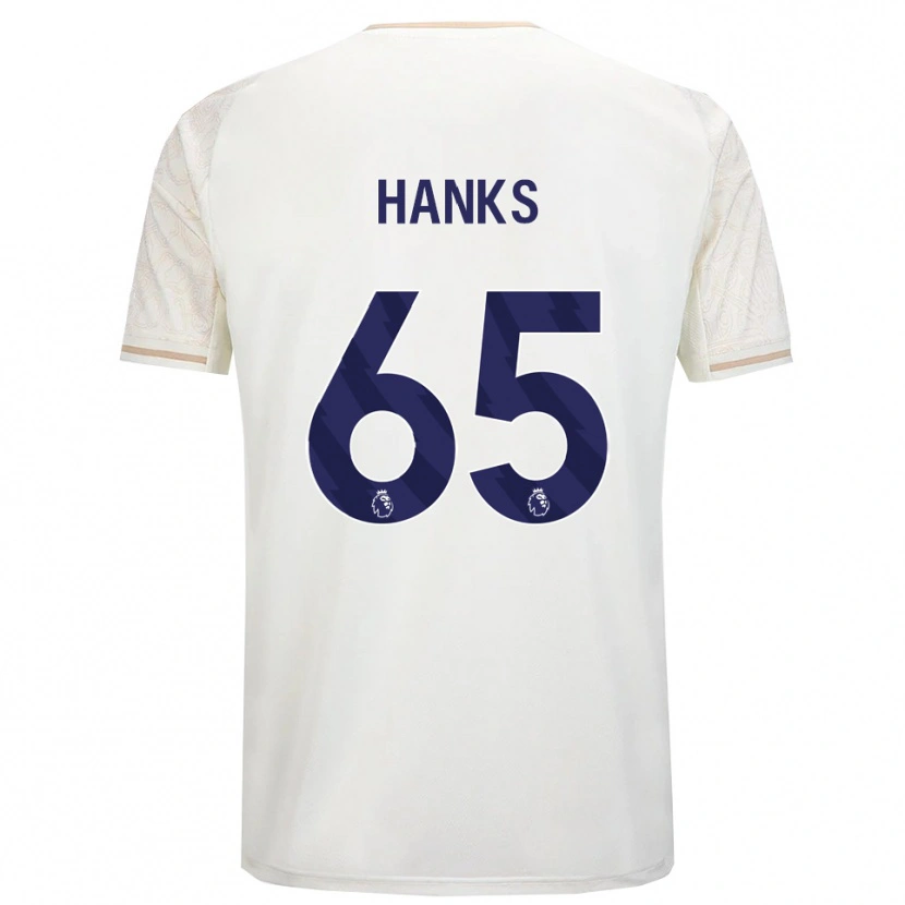 Danxen Hombre Camiseta Justin Hanks #65 Blanco Roto Negro 2ª Equipación 2025/26 La Camisa