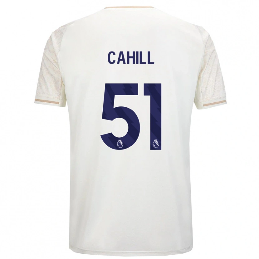 Danxen Hombre Camiseta Shae Cahill #51 Blanco Roto Negro 2ª Equipación 2025/26 La Camisa