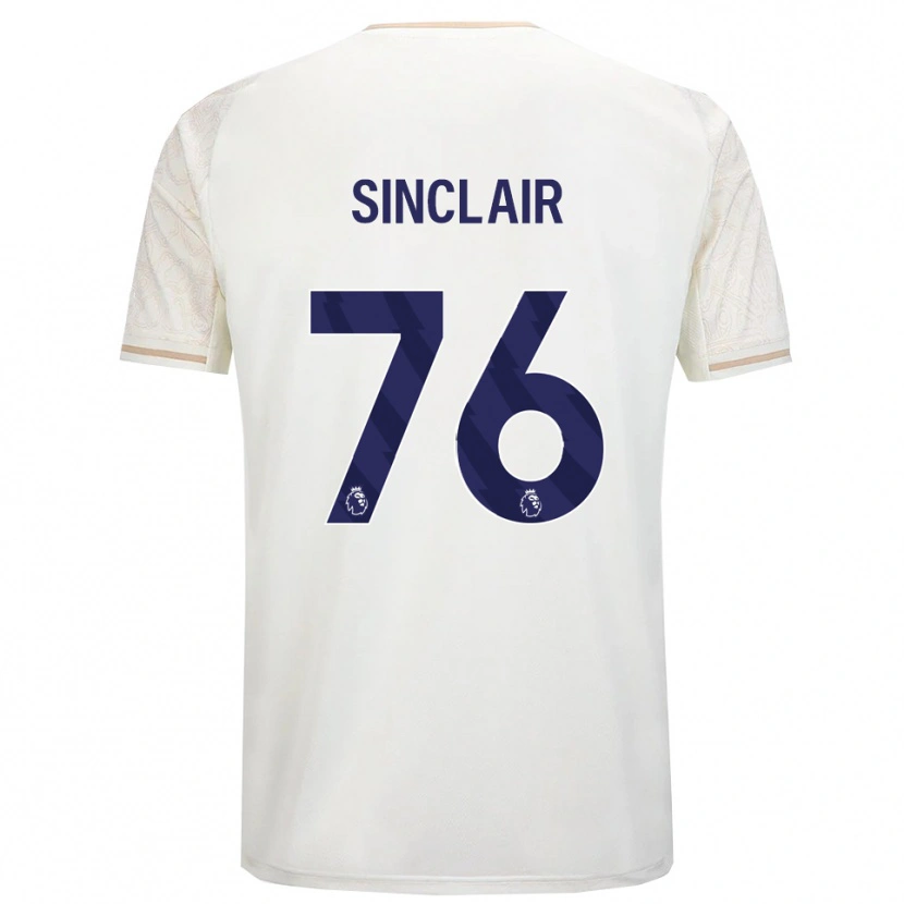Danxen Hombre Camiseta Jimmy Sinclair #76 Blanco Roto Negro 2ª Equipación 2025/26 La Camisa